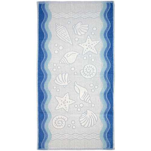 Ręcznik polski flora niebieski 50x100